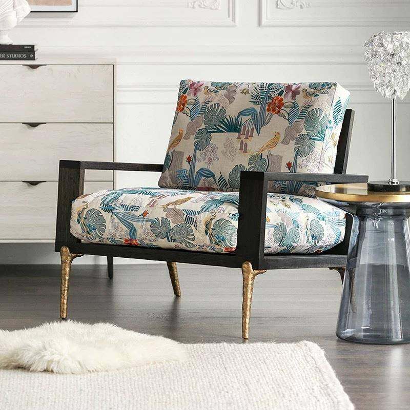 法式复古实木沙发中古风设计师款单人沙发网红客厅书房懒人沙发椅,节庆用品/礼品,新娘配件,淘宝优惠券,粉丝福利购,淘宝优惠卷