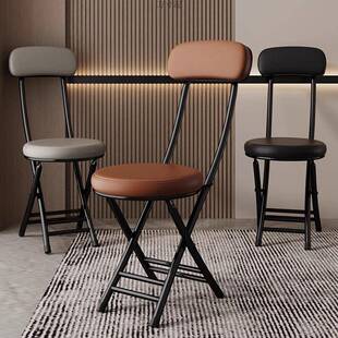 折叠椅子凳子家用椅餐桌凳高凳小圆凳马扎带靠背板凳简易简约便携