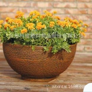 外贸工厂KD5542SN做旧加大塑料仿石矮花盆碗莲睡莲水培专用盆