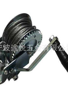 供应1000LBS手摇绞车手动绞盘带8米钢丝绳拖车绞盘