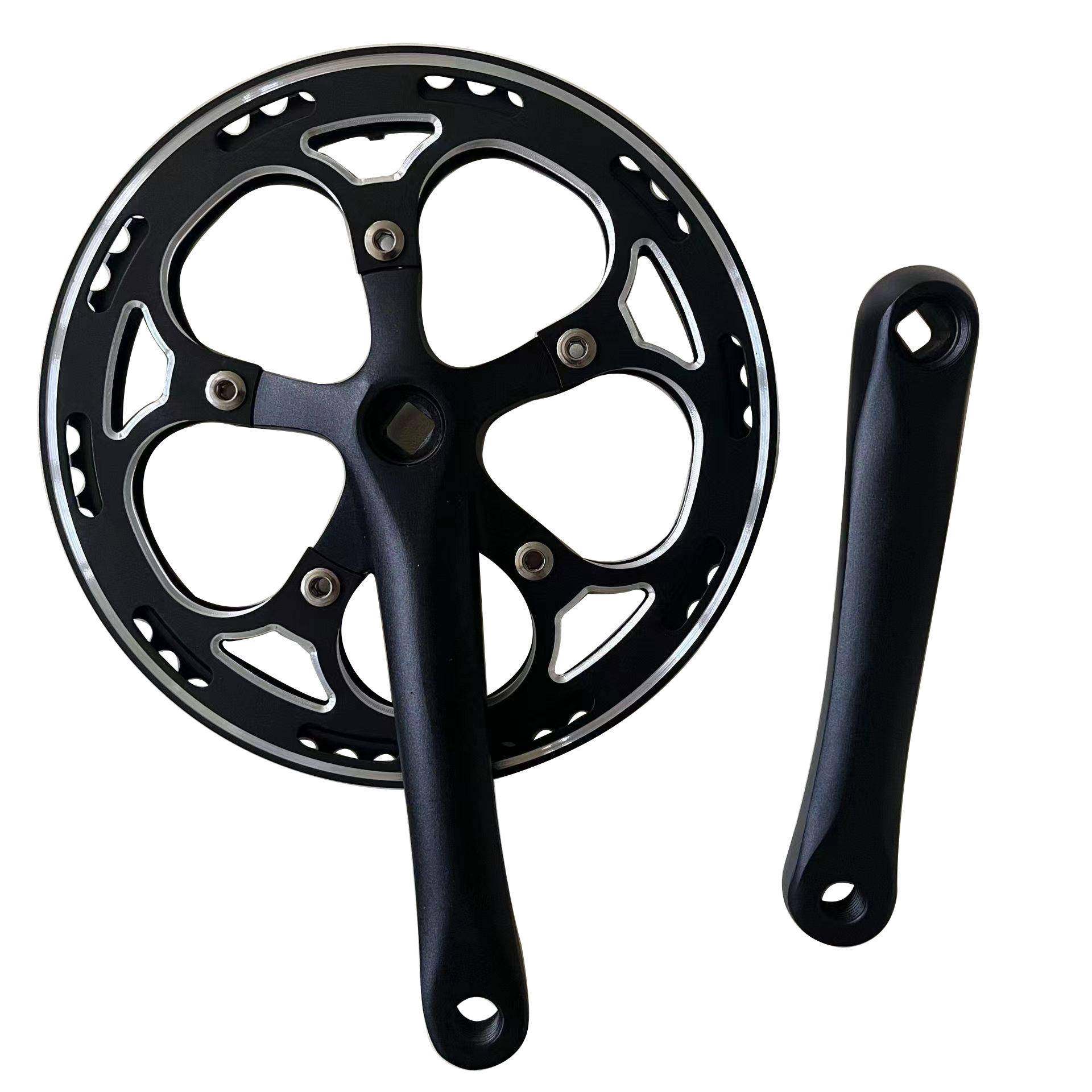 铝合金牙盘52T单铝罩自行车牙盘锂电车超轻轮盘曲柄骑行车锁配件