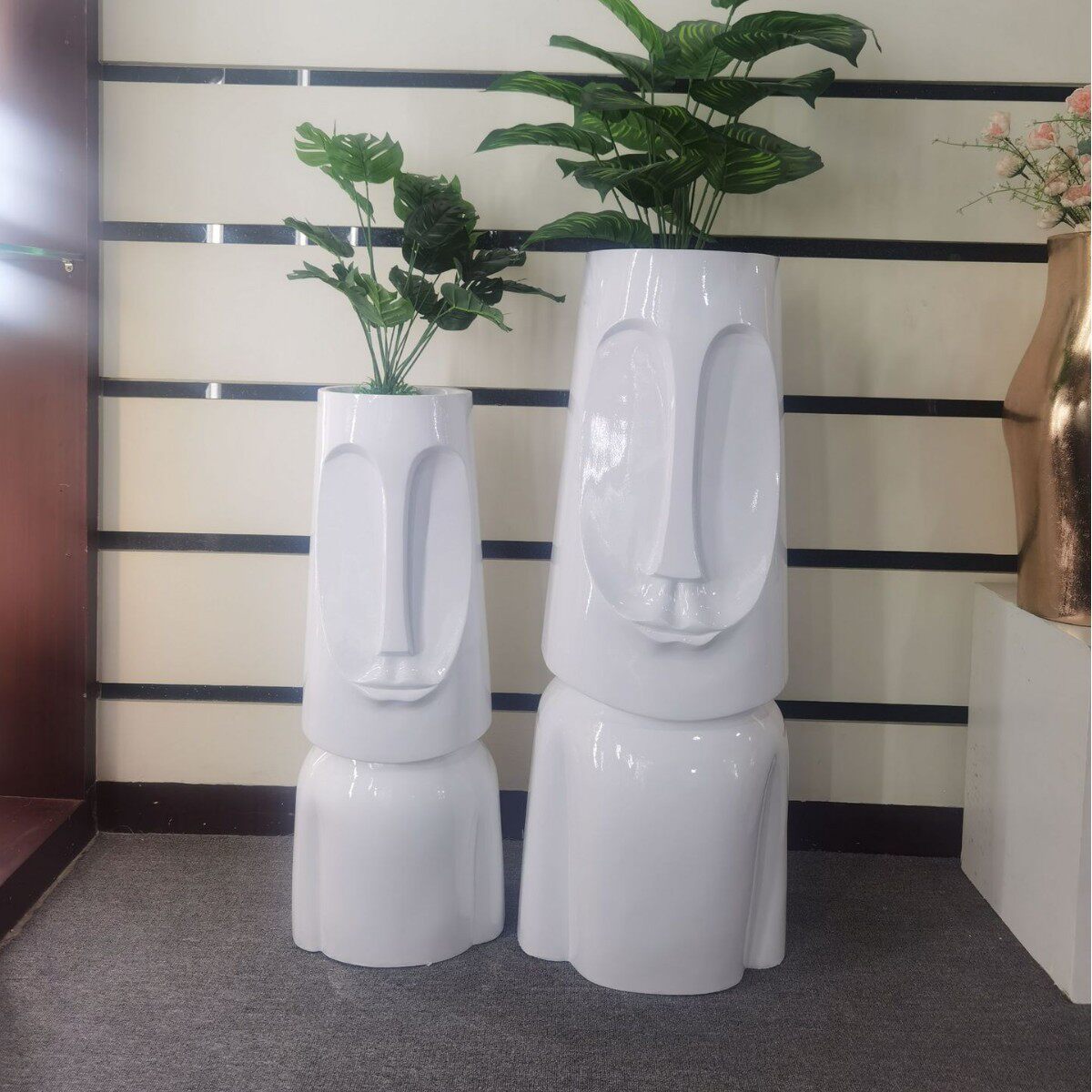 人脸落地花瓶家居摆件酒店装饰养花家庭园艺花盆0925落地式