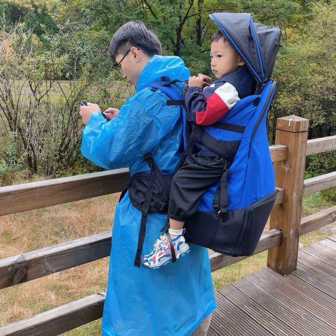 婴儿户外背架宝宝徒步背袋儿童登山背篓背娃神器黑灰色红色蓝色