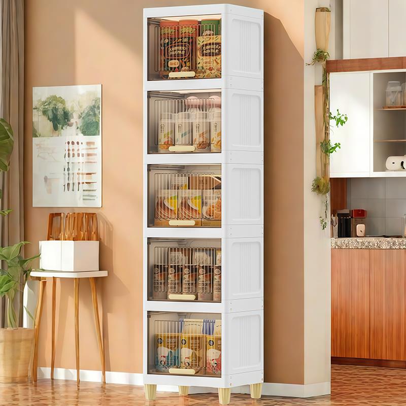 缝隙收纳柜翻盖式客厅储物柜家用厨房零食夹缝储物柜卫生间置物架