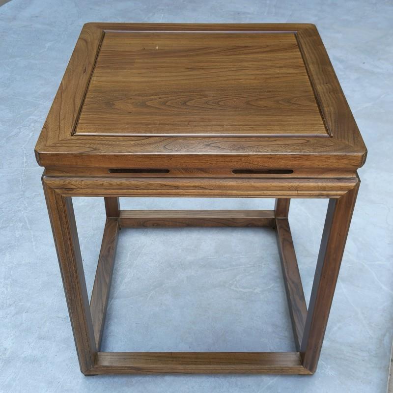 新中式全实木小茶几木质方几沙发角几边几原木小方桌简整装花梨色