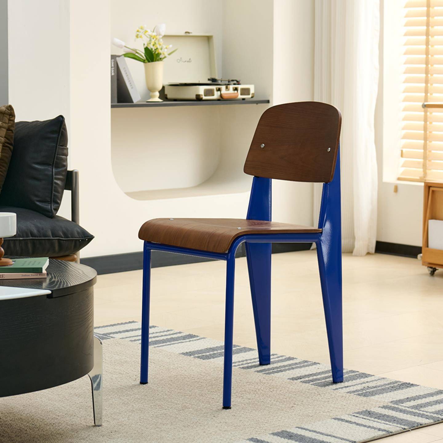 中古餐椅实木椅子北欧餐桌椅设计师家用复古奶油风靠背凳子标准椅