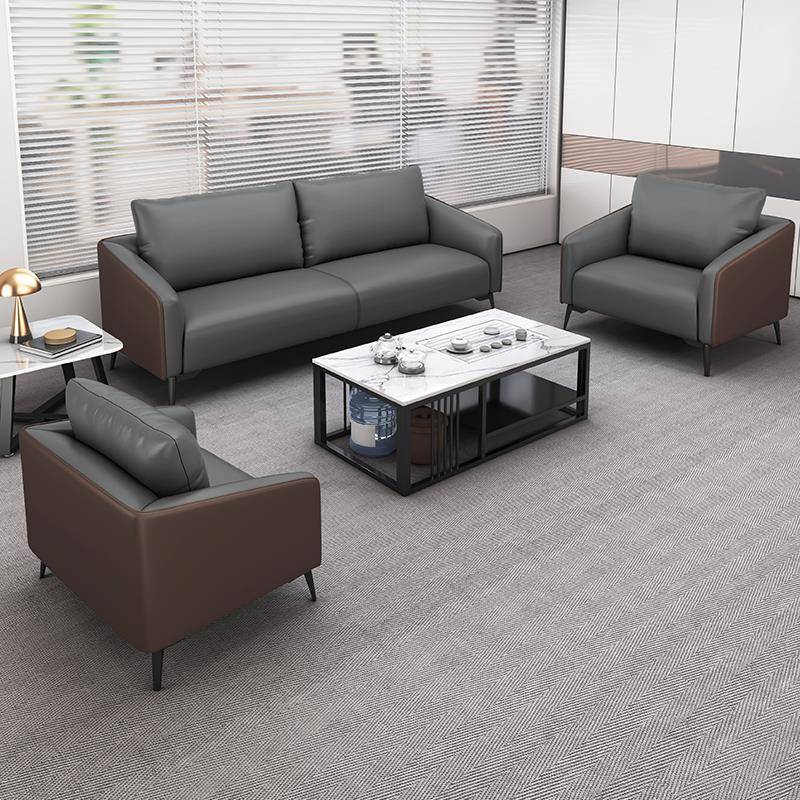 办公沙发商务简约接待会客休息区洽谈沙发茶几一体式组合