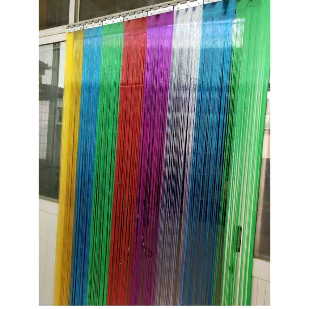 手撕绿色彩色家用商用定制透气玻璃丝防蚊飞Pvc薄条夏日软塑门帘