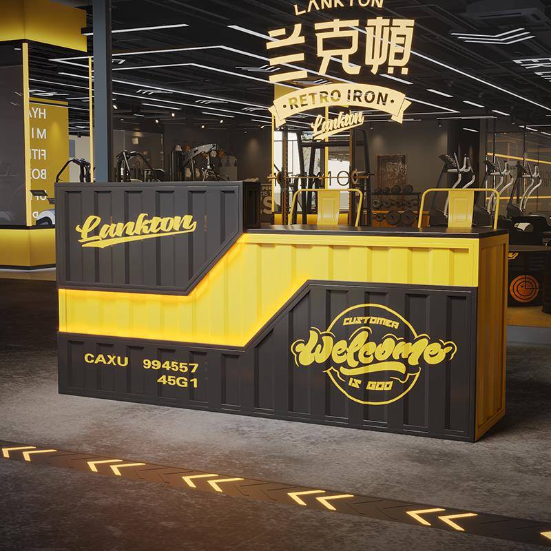 工业风吧台收银台集装箱铁艺商用酒吧KTV健身房舞蹈室咖啡厅前台