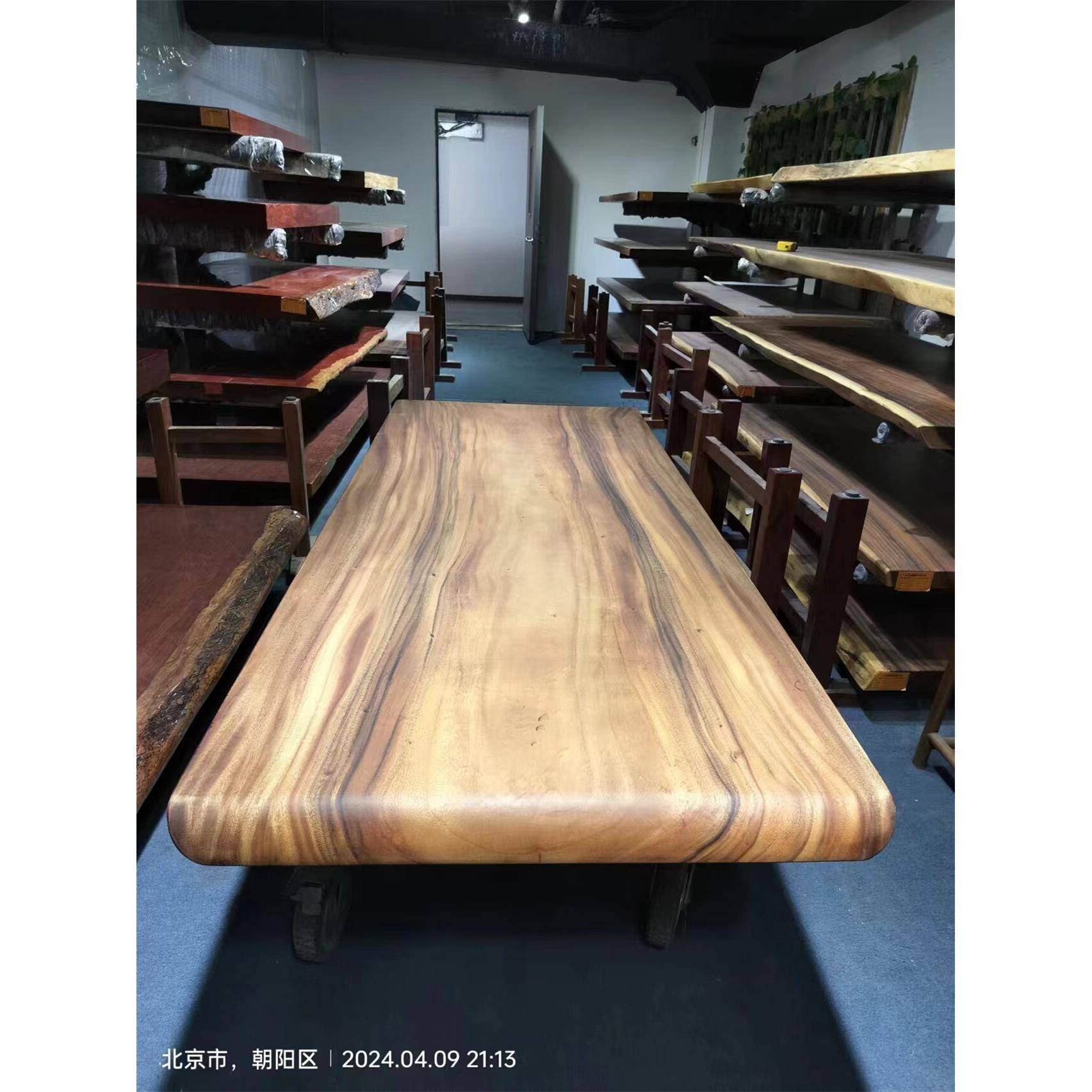 北京南美胡桃木大板办公桌书电脑桌巴花实木大板茶桌原木餐桌画案