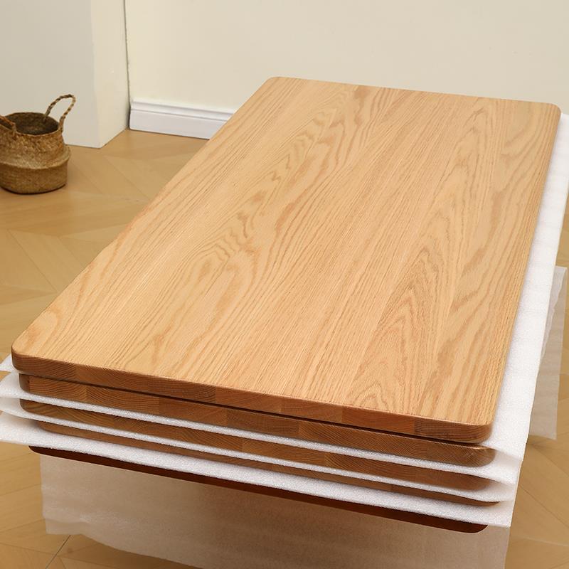 定制实木木板片隔板榉木橡木板子桌面桌板吧台面板材原木餐桌圆形