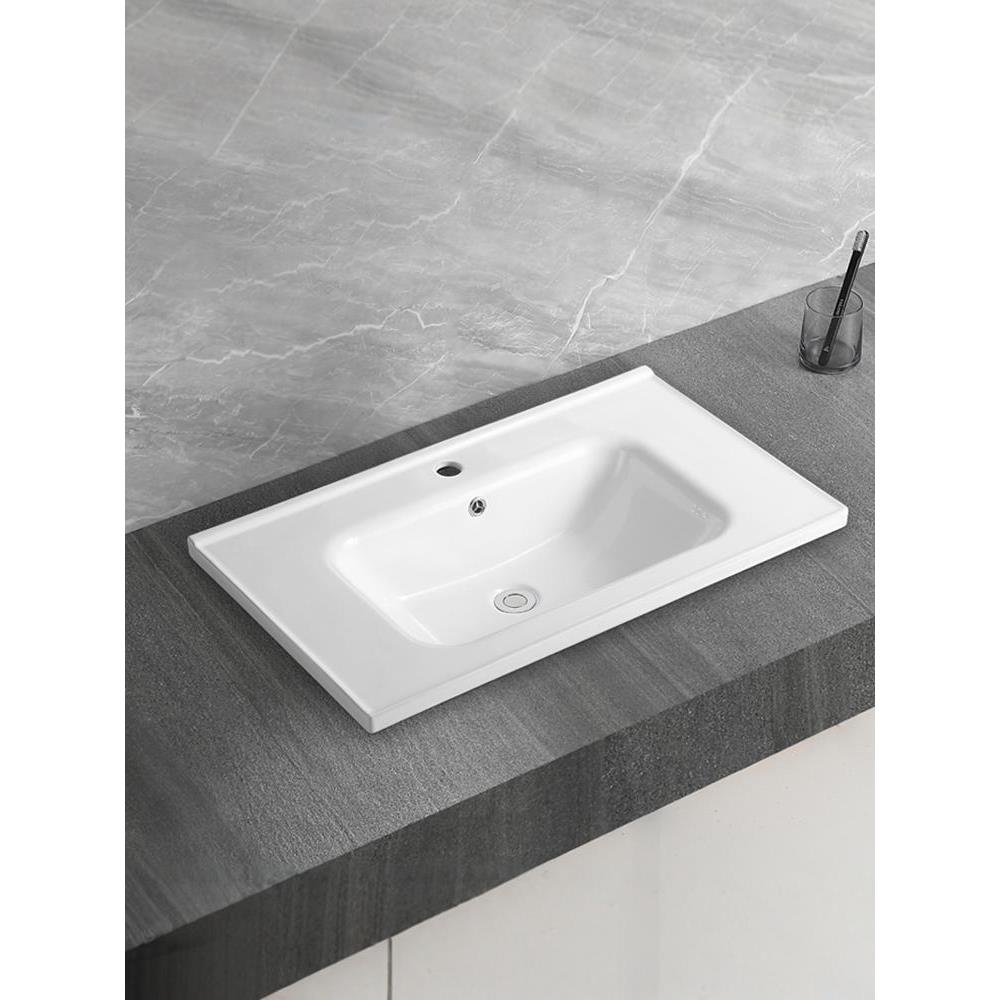 陶瓷一体盆单盆洗手盆洗漱台洗脸盆面盆浴室柜盆卫生间洗手池台面