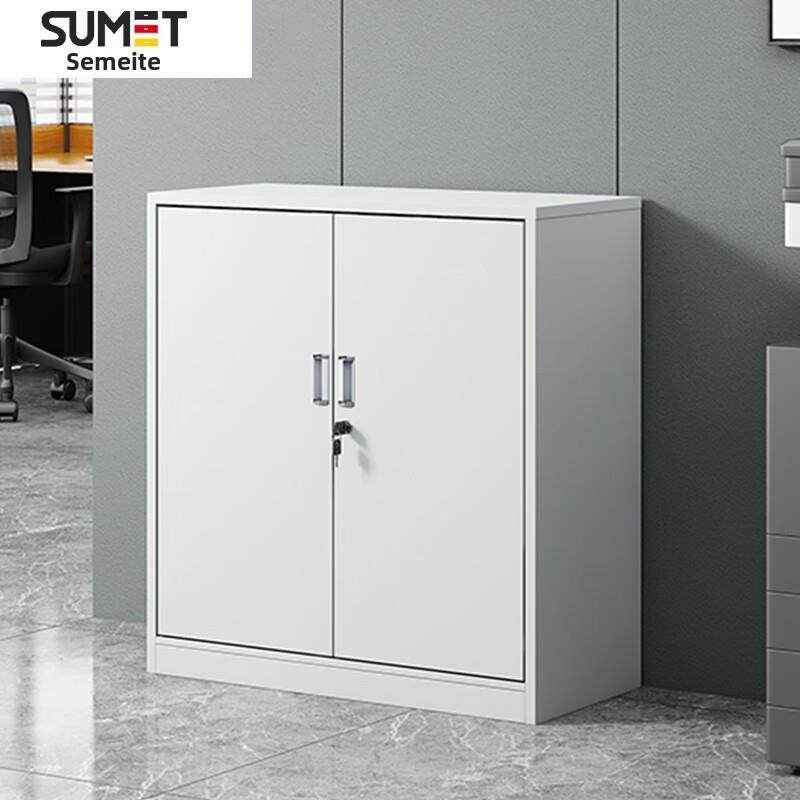 铁皮文件柜矮柜办公室储物柜档案柜财务资料收纳柜带锁对开门柜子