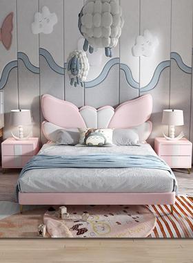 NRFB191#儿童床女孩粉色少女现代女生床梦幻蝴蝶结轻奢卡通单人公