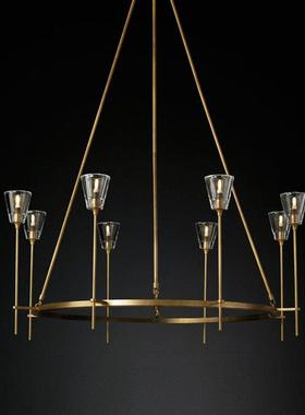 RH全铜后现代水晶吊灯简约轻奢客厅餐厅书房卧室别墅工程装饰吊灯