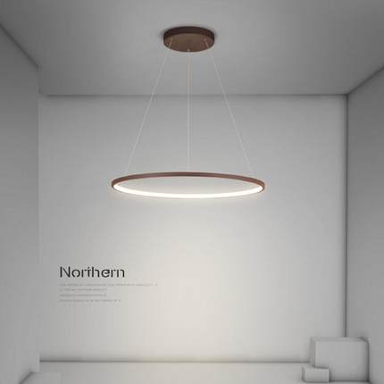 现代led吊灯简约创意圆形卧室灯北欧餐厅灯吧台客厅灯书房灯具