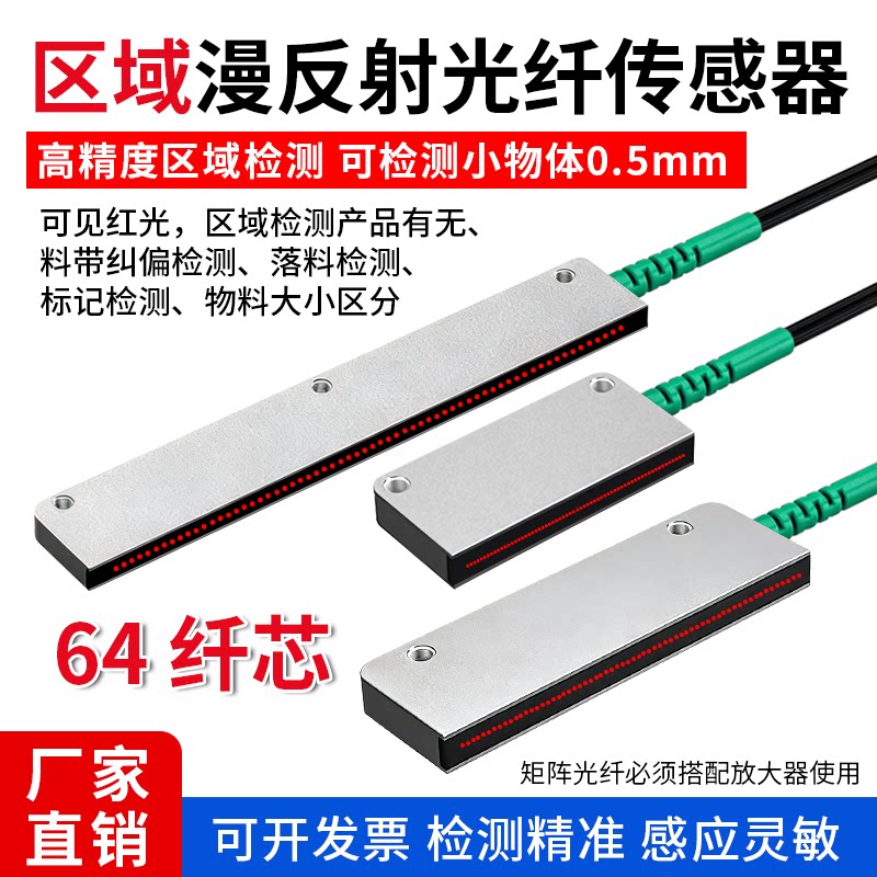 高精度64纤芯高端漫反射矩阵光纤传感器光栅光幕对射光电开关CE
