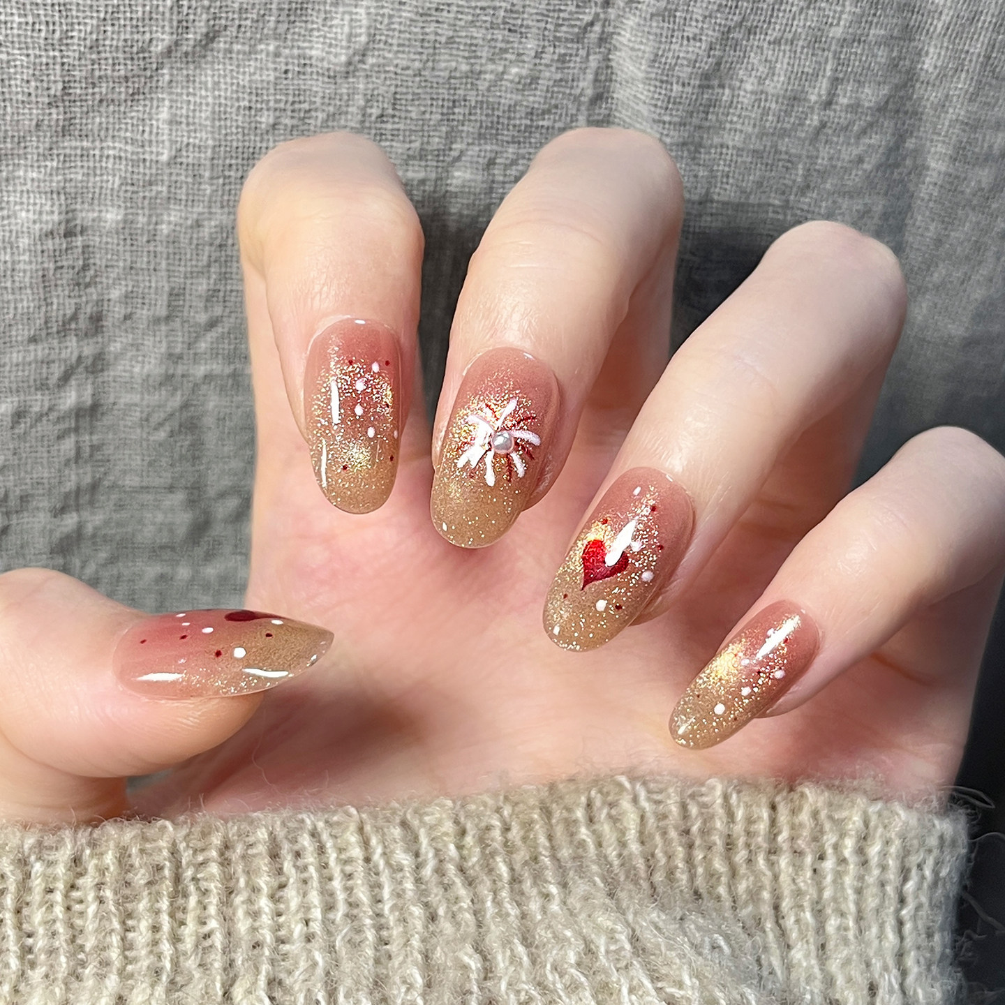 手工甲猫眼穿戴甲轻奢烟花假指甲显白气质美甲贴片高级感指甲贴片,彩妆/香水/美妆工具,穿戴甲/甲片,淘宝优惠券,粉丝福利购,淘宝优惠卷