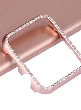 钻壳适用苹果11代手表iwatch78910/Se铝合金边框金属镶钻保护壳套