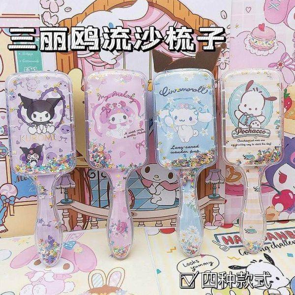 三丽鸥按摩气垫梳子方形摇摇乐卷发梳卡通可爱少女心大耳狗库