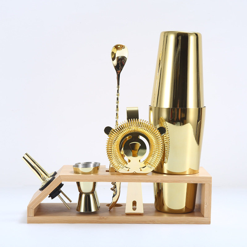 不锈钢10件套调酒器酒吧调酒器套装摇酒器调酒杯酒具套装批发