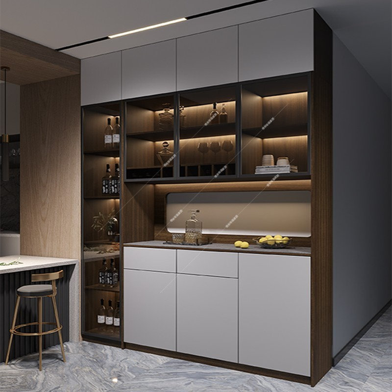 餐边柜现代简约轻奢岩板边柜客厅酒柜储物柜餐厅柜子靠墙窄茶水柜