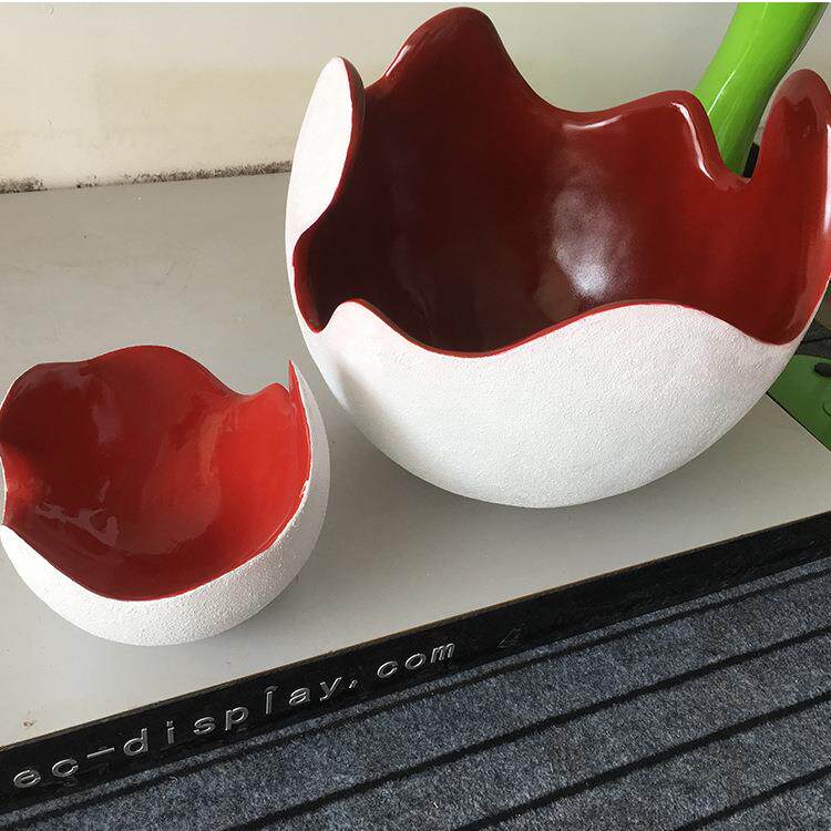 玻璃钢鸡蛋彩蛋蛋壳树脂彩绘商场游乐场彩蛋模型雕塑摆件创意