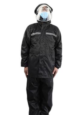 汉盾HD-RAC003带反光条带内衬双层分体雨衣黑色M码-XXXXL码