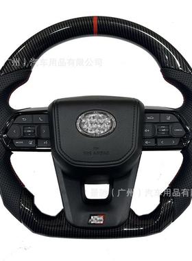 适用霸道普拉多老改新LC200LC300酷路泽方向盘总成改装升级碳纤维