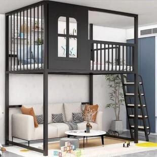 树屋床高架床loft复式二楼上床下空小户型错位上下儿童高低单上层