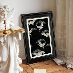 翩翩白鹤法式复古新中式花鸟装饰画客厅书房餐厅西洋风美式挂画