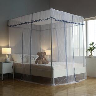 ZQ新款家用卧室蚊帐三开门落地蚊帐儿童单人床蚊帐方便拆