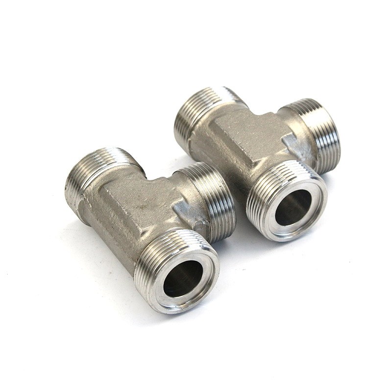 304不锈钢平面密封焊接式三通接头 对焊活接高压油管接头JB/T972