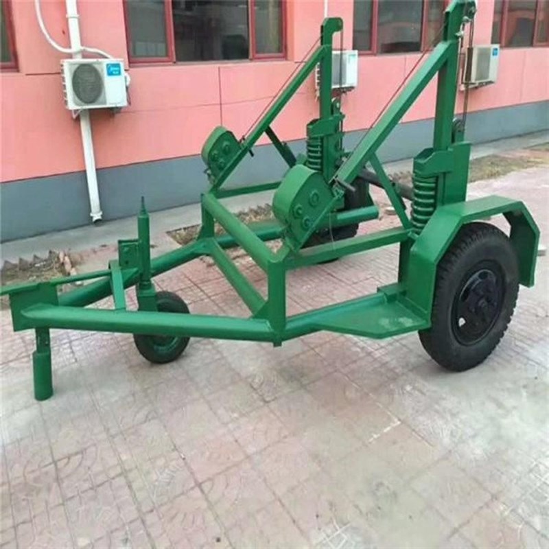 10吨电缆轴放线支架 5吨多功能收放线炮车 机械式线盘拖车