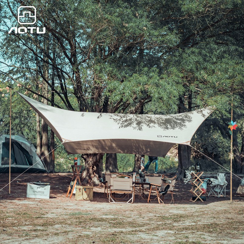 户外蝶形天幕5.2米 便携式雨棚露营防水凉棚牛津布雨棚防晒帐篷遮
