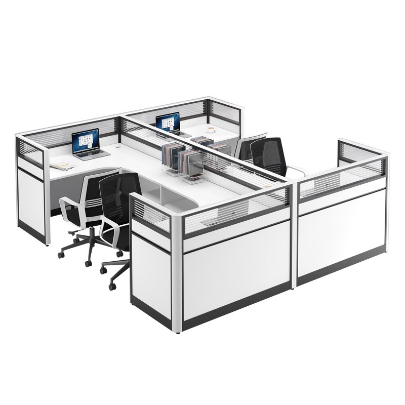 屏风卡位l型办公桌职员桌工位办公室卡座4人位员工办公台双人组合