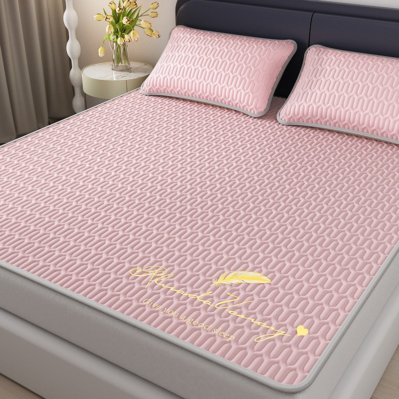 新品冰丝乳胶凉席夏季可水洗夏凉席家用凉席床单家用纯色凉感席子