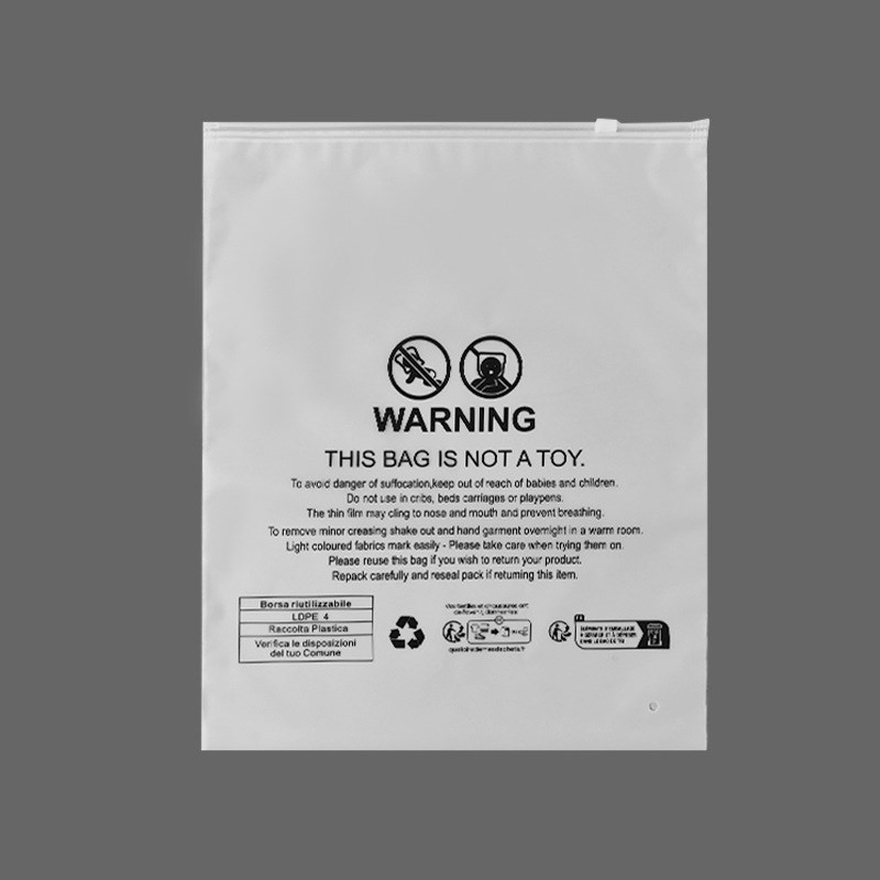 Triman警示语磨砂temu包装袋透明拉链袋防窒息警告语自封袋