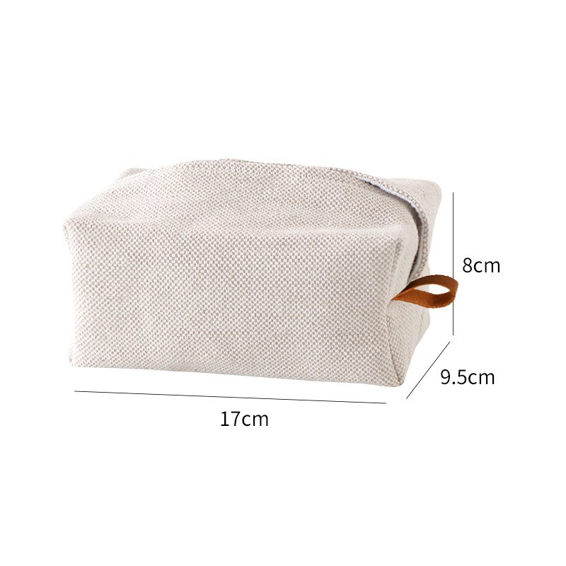 简约棉麻布艺纸巾袋日式客厅餐桌抽纸盒套茶道创意亚麻纸巾包家用