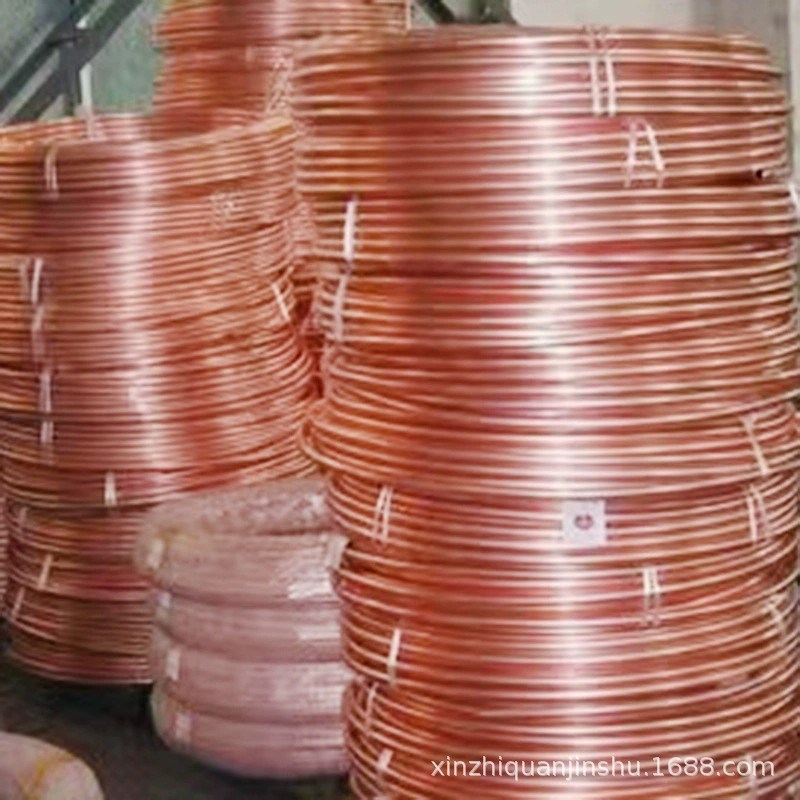 T2紫铜管 R410a空调多联机冷媒铜管 TP2紫铜盘管保温包塑紫铜盘管