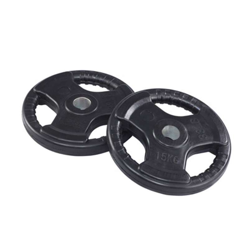 单位职工之家健身房健身器材杠铃片包胶铸铁哑铃壶铃举重轮毂