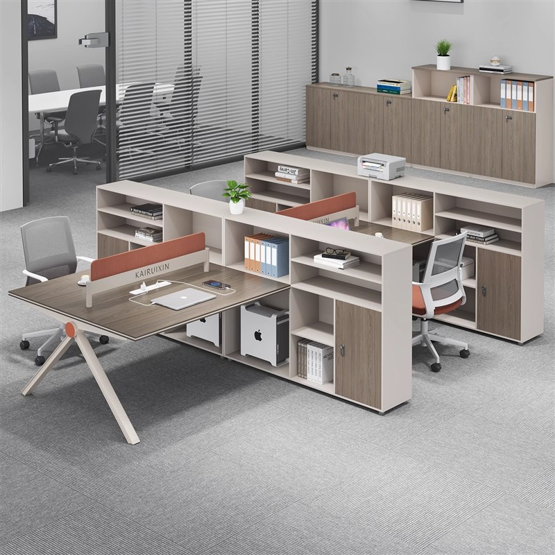 办公桌椅简约现代屏风员工位工作桌子财务办公室6四4人位卡座