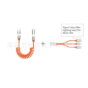 RWINEL新款 240W五合一四合一六合一收纳万能DIV超级快充数据线