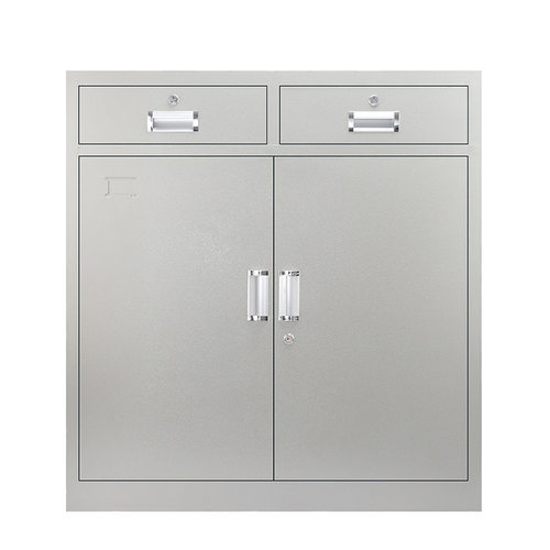 二抽下节钢制铁皮文件柜带锁资料柜落地档案办公储物柜厂家批发