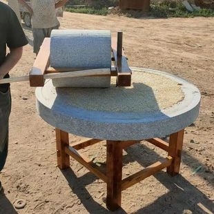 石碾子老式家用石磨手推幼儿园体验复古怀旧民宿景区公园摆件压面