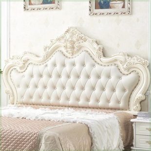 欧式床头板 软包床靠背1.8米法式床头烤漆公主床头新款床头板双人