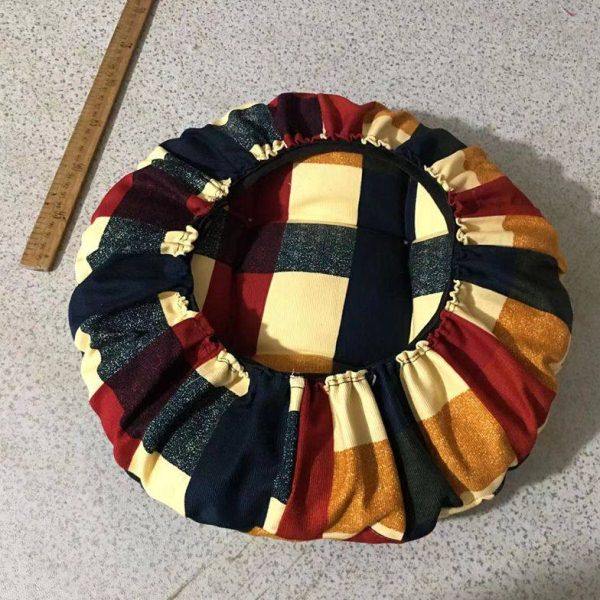 帆布印花圆形薄团加厚泡泡垫工厂圆板凳垫子转椅坐垫可定做加绑带