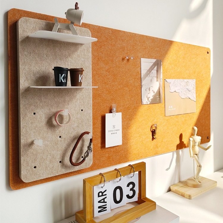 免打孔照片墙毛毡板留言板洞洞板软木板相框装饰墙贴幼儿园置物架