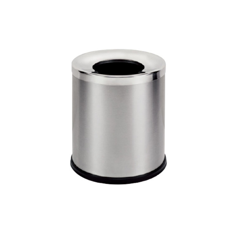 酒店房间圆形垃圾桶小号圆形摇盖桶办公室不锈钢翻盖垃圾桶带盖