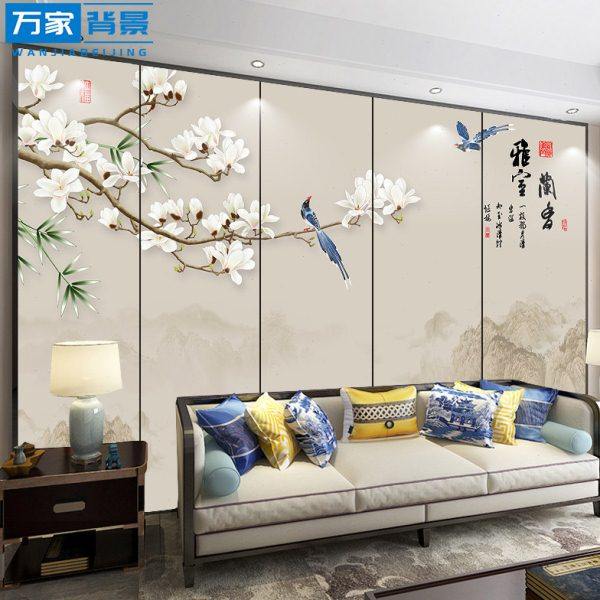 现代简约新中式卧室床头背景墙硬包皮革电视沙发客厅酒店电视刺绣,家装主材,背景墙软包,淘宝优惠券,粉丝福利购,淘宝优惠卷